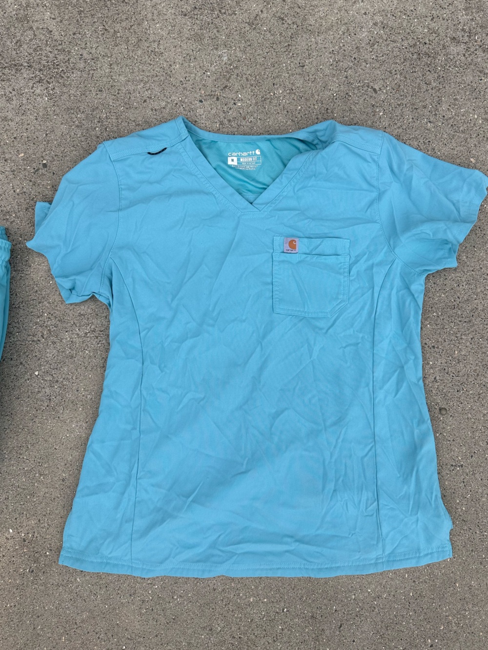Carhartt Women’s Short-Sleeve Scrubs in Aqua Blue